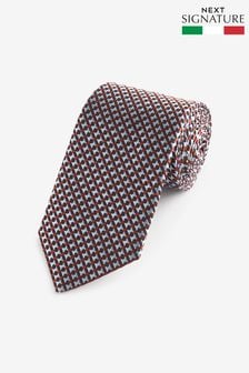 Rust Brown/Blue Textured Signature Made In Italy Tie (420385) | €40