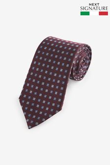 棕綠色/藍色花卉圖案 - Signature 義大利製領帶 (420406) | NT$1,150