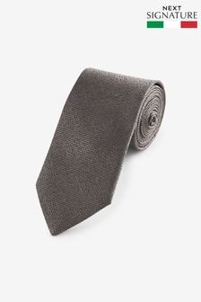 Marron bronze neutre - Cravate Signature fabriquée en Italie (420413) | €26