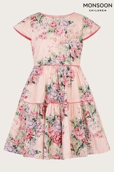 Monsoon Pink Jacquard Rose Dress (420519) | OMR20 - OMR22