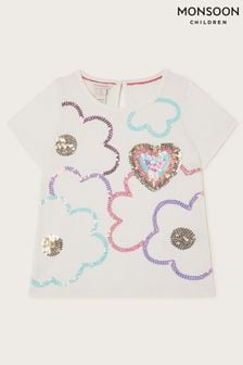Monsoon Sequin Heart Pocket T-shirt (420568) | kr290 - kr370