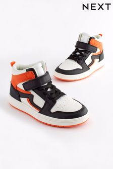 Orange/Black Elastic Lace High Top Trainers (421215) | ￥4,680 - ￥5,380