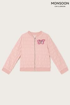 Monsoon Pink Seersucker Butterfly Bomber Jacket (421398) | kr550 - kr620