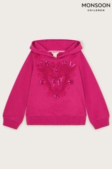 Monsoon Pink Crochet Cut Out Hoodie (421405) | $70