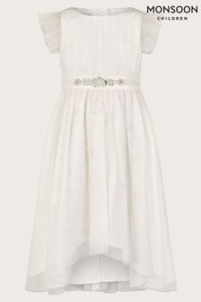Monsoon White Penelope Belt Dress (421674) | $83 - $92