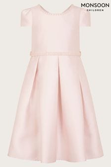 Monsoon Pink Pearl Belt Henrietta Dress (421781) | SGD 108 - SGD 128