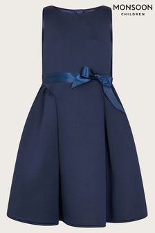 Monsoon Blue Holly Scuba Bridesmaid Dress (422154) | AED355 - AED426