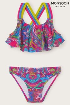 Monsoon Pink Paisley Frill Bikini Set (422257) | AED128 - AED156