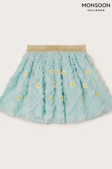 Monsoon Blue Floral Ruffle Disco Skirt (422352) | ₪ 166