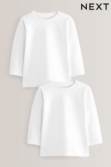 White 2 Pack Long Sleeve T-Shirts (3mths-7yrs) (422467) | ₪ 31 - ₪ 47