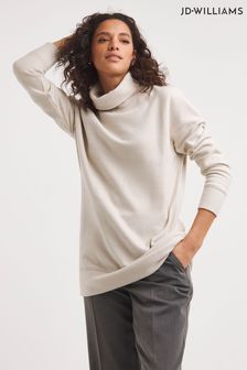 Jd Williams Cream mehek pulover z visokim ovratnikom (423160) | €17