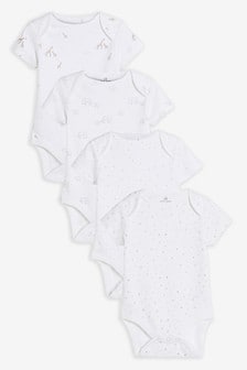 Grey Character 4 Pack Short Sleeve Baby Bodysuits (0-3yrs) (423349) | 11 € - 14 €