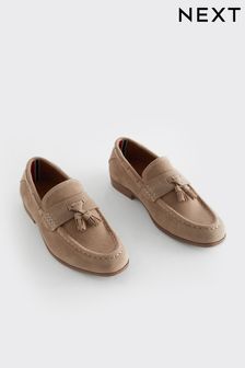 Neutral Beige Wide Fit (G) Smart Tassel Detail Loafers (423576) | Kč910 - Kč1,140