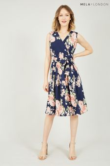 Mela 玫瑰印花包裹式無袖滑板裙連衣裙 (423704) | NT$1,870