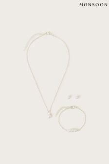Monsoon Silver Tone Bridesmaid Pearl Jewellery Set (423744) | €10