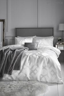 Caprice Ivory Harlow Luxury Geo Jacquard Duvet Cover and Pillowcase Set (423777) | OMR26 - OMR41