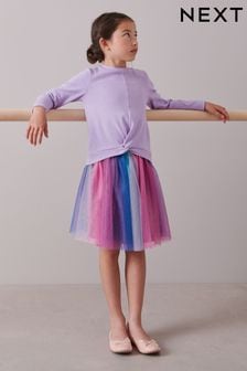 Lilac Purple Rib Knot Front Long Sleeve T-Shirt (3-16yrs) (423955) | €6.50 - €9
