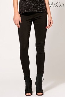 Pantalon M&Co Bengaline noir uni