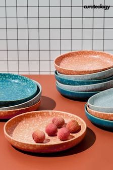 Curateology Set of 4 Terracotta LoHo Reactive Glaze Pasta Bowls (424919) | €80