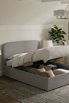 Tweedy Plain Grey Matson Upholstered Ottoman Storage Bed Frame (425120) | €725 - €825
