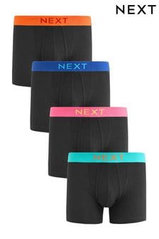 Schwarzer Kontrastbund in leuchtender Farbe mit Textur​​​​​​​ - 4er-Pack - Boxershorts mit A-Front (425218) | 33 €