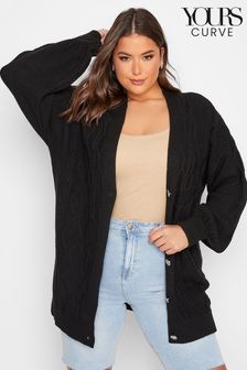 Yours Curve Black Button Through Knitted Cardigan (425382) | NT$1,770