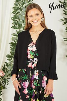 Yumi Black Cropped Cardigan With Bell Sleeves (425430) | €64
