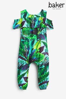 Baker by Ted Baker Green Cold Shoulder Jumpsuit