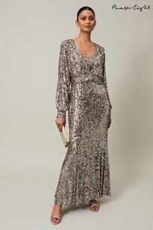 Phase Eight Metallic Thalia Sequin Maxi Dress with Cover-Up (425833) | OMR155