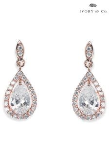 Ivory & Co Rose Gold Belmont And Crystal Teardrop Earring (426082) | €50