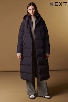 Fialová - Dlhý polstrovaný kabát vodeodolný (426458) | €107