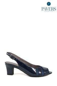 Pavers Blue Slingback Heeled Sandals (426543) | SGD 77