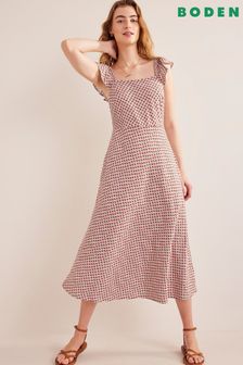 Boden Red Frill Detail Jersey Midi Dress (426548) | €60
