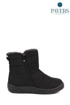 Pavers Wide Fit Weather Black Boots