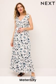 Blue Floral Maternity Midaxi Nursing Dress (426880) | $58