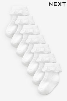 أبيض - حزمة من 7 جوارب دانتيل للبيبي (أقل من شهر - سنتين) (426887) | 6 ر.ع