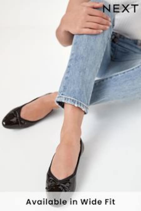 Black Patent Forever Comfort® Ballerina Shoes (426917) | $50