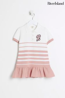 River Island Pink Girls Polo Peplum Dress (426949) | €12