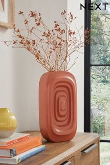 Orange Retro Shaped Ceramic Flower Vase (427790) | $41