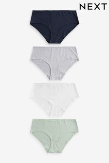 Blue/Green Marl Short Cotton Rich Knickers 4 Pack (428036) | $11