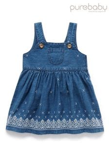 Purebaby Blue Snowflake Baby Pinafore Dress (428307) | €20