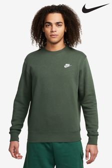 Dunkelgrün - Nike Club Sweatshirt mit Rundhalsausschnitt (428576) | 84 €