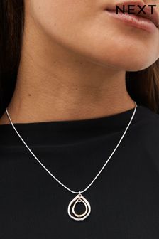 Tono plateado/dorado - Collar con detalle en forma de lágrima de metal reciclado (429173) | 16 €