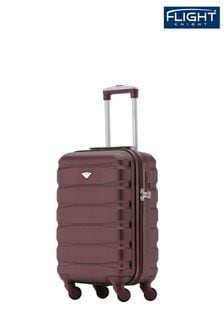 Czerwony - Twarda walizka podręczna Flight Knight 55×35×20 cm z 4 kółkami z materiału ABS (429215) | 345 zł