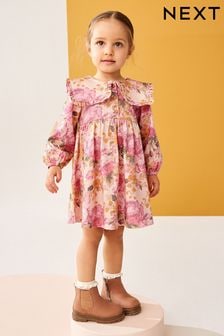 Pink 100% Cotton Long Sleeve Collar Dress (3mths-7yrs) (429267) | $19 - $22