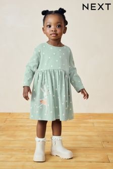 Pale Blue Character 100% Cotton Long Sleeve Jersey Dress (3mths-7yrs) (429489) | $15 - $19