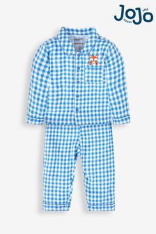 JoJo Maman Bébé Blue Fox Classic Check Pyjamas (429518) | SGD 41
