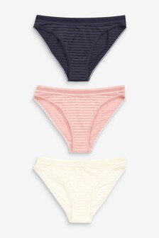 Lot de trois slips rayés et dévorés