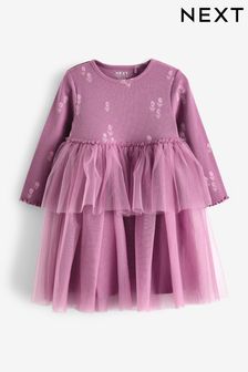 Purple Long Sleeve Mesh Dress (3mths-7yrs) (429819) | €16.50 - €18.50