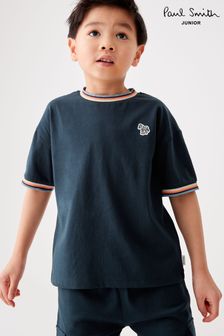 Paul Smith Junior Boys Navy Short Sleeve 'Artist Stripe' T-Shirt (429913) | €53